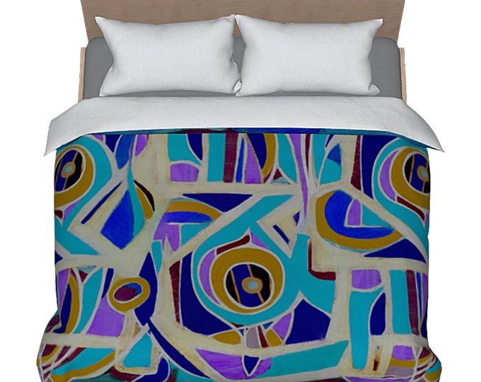 Colorful Bedding Queen Duvet King Bed Cover Abstract Art Designer Duvet Luxury Boho Unique Bedding Modern Artsy Bedroom Decor Accessories