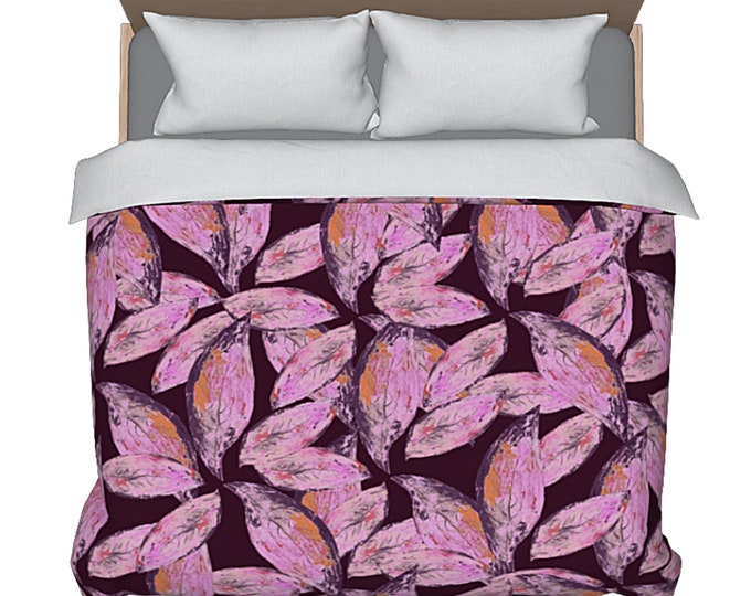 King Bed Duvet Queen Bedding Colorful Luxury Abstract Art Bedroom Decor Boho Leaf Print Unique Designer Bed Cover Modern Home Decorating