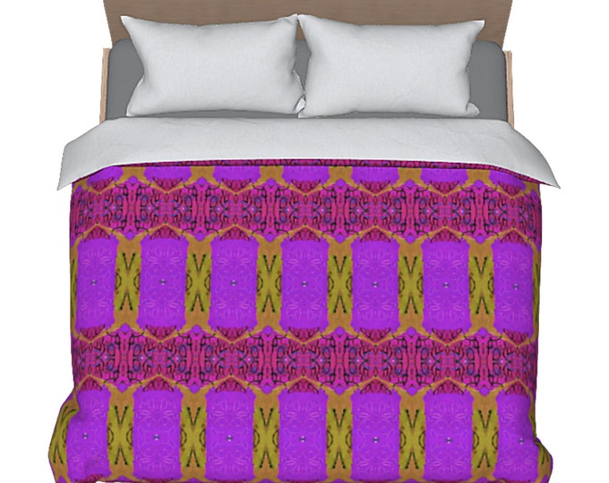 Colorful Duvet Artistic King Queen Full Twin Modern Luxury Bed Cover Bright Elegant Boho Retro Bedding Artsy Design Spring Comforter Cover