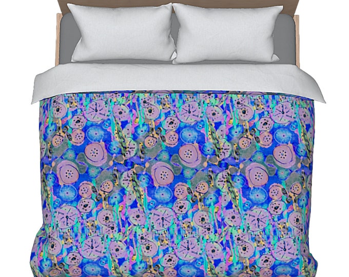 Duvet Abstract Modern Art Designer Luxury Unique Flower Print Decorative Artistic Bed Comforter Cover Colorful Artsy Retro Creative Home