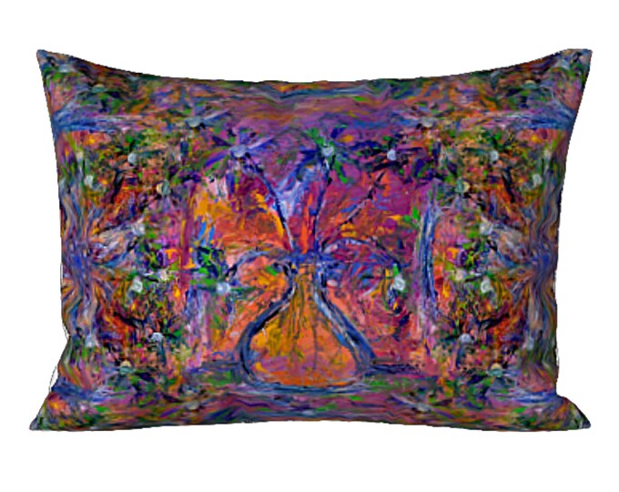 Colorful Pillow Sham Standard or King Pillow Cover Unique Bedding Luxury Designer Abstract Bedding Boho Printed Sham Modern Flower Pattern