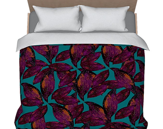 King Duvet Cover Queen Bedding Colorful Luxury New Bedding Abstract Art Designer Bed Decor Modern Bed Cover Boho Contemporary Leaves Design