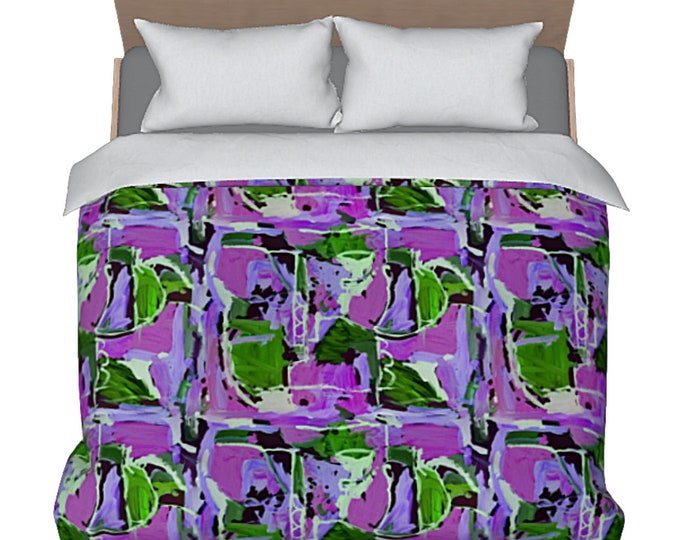 King Abstract Duvet Queen Bedding Designer Luxury Bed Cover Boho Modern Unique New Home Decor Bright Colorful Artsy Contemporary Bedroom