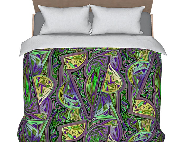 Colorful King Duvet Queen Bed Cover Abstract Art Bedding Designer Luxury New Home Decor Unique Modern Boho Bedroom Artsy Comforter Cover