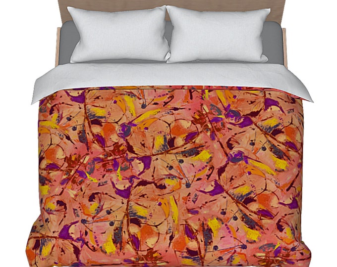 Art Duvet Designer Colorful Luxury Bedding Abstract Bed Comforter Quilt Cover Retro Design Modern Boho Decor Artsy Elegant Bedroom Artwork
