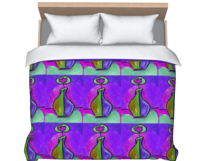 King Size Duvet Cover Queen Bedding Abstract Art Bed Cover Colorful Bed Decor Luxury Boho Bedding Designer Full Bedding Original Artwork