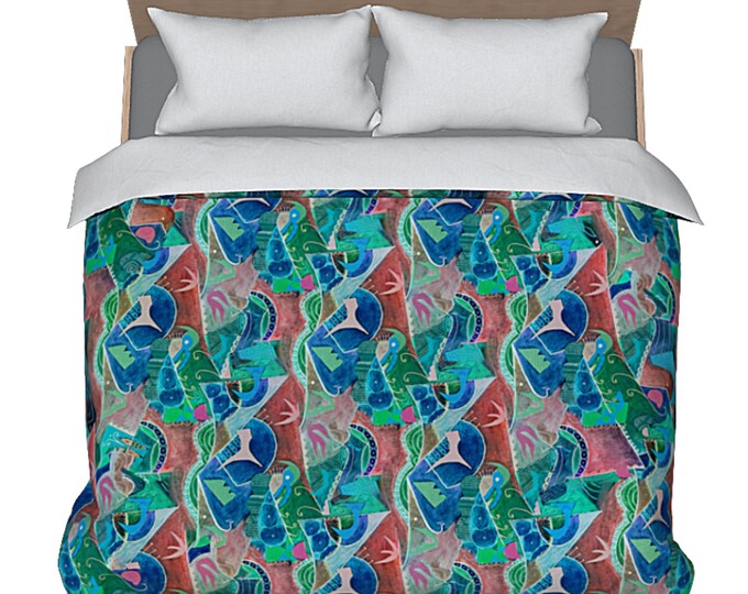 Unique Bedding King Art Duvet Queen Bed Cover Colorful Abstract Designer Duvet Luxury New Home Decor Modern Boho Artistic Comforter Cover