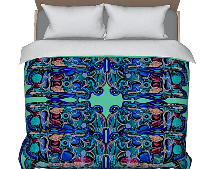 Art Bedding King Duvet Queen Duvet Modern Abstract Bed Cover Master Bedroom Artistic Decor Designer Luxury Unique Artsy Blue Patterned