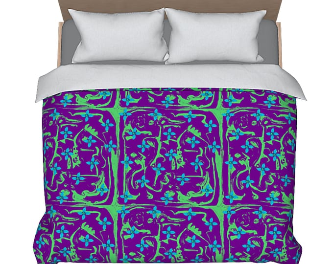 Bed Duvet Queen King Bedding Colorful Luxury Abstract Art Bedroom Decor Boho Flower Print Unique Designer Bed Cover Modern Home Decorating