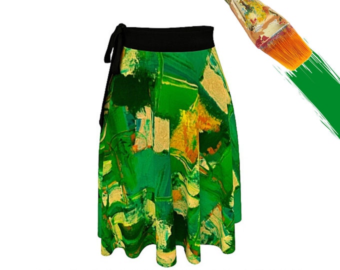 Skirt for Women Boho Designer Wrap Skirt Wearable Art Bright Patterned Modern Fashion Skirt Abstract Clothing Dress Skirt Casual Beach Wear