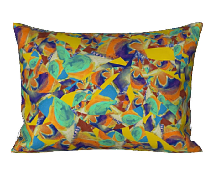 King Sham Standard Bed Pillow Cover Colorful Designer Bedding Abstract Art Design Artistic Luxury Bedroom Decor Elegant Artsy Home Gift