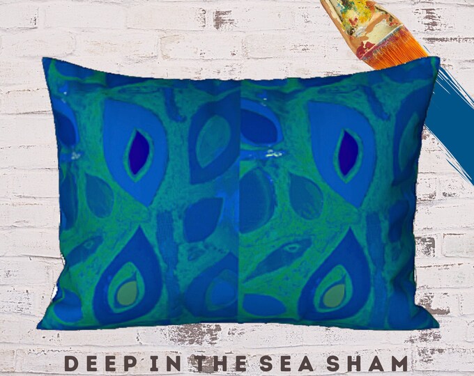 King Size Sham, Standard Sham, Luxury Bedding, Designer Sham, Boho Pillow Sham, Pillow Cover, Abstract Art Sham, Colorful Pillow, Artsy Sham
