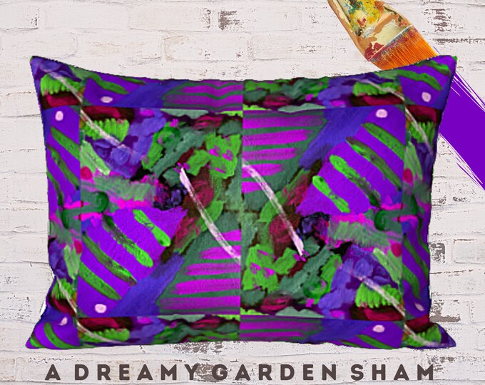 King Pillow Sham, Standard Size Sham, Designer Sham, Colorful Sham, Luxury Bedding, Abstract Sham, Printed Pillow Cover, Art Bed Sham