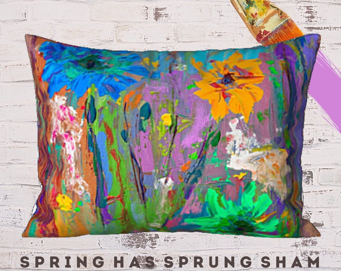 King Pillow Sham, Standard Size Sham, Abstract Art Sham, Designer Sham, Colorful Sham, Printed Pillow Sham, Unique Bedding, Luxury Bedding
