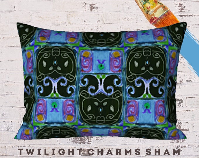 Standard Size Sham, King Pillow Sham, Designer Sham, Colorful Sham, Abstract Art Sham, Printed Pillow Cover, Bed Sham, Luxury Bedding