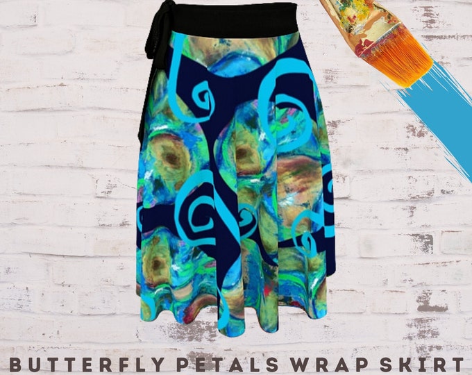 Wrap Skirt, Dress Skirt, Boho Skirt, Skirt for Women, Wearable Art, Casual Skirt, Abstract Clothing, Art Wear, Colorful Skirt, Art Clothing
