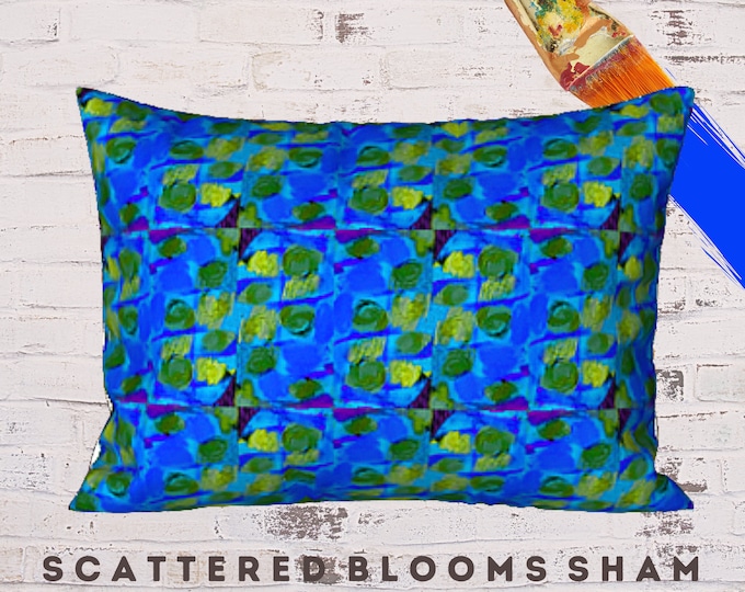 King Pillow Sham, Standard Size Sham, Designer Sham, Colorful Sham, Abstract Art Sham, Printed Pillow Cover, Artistic Sham, Luxury Bedding