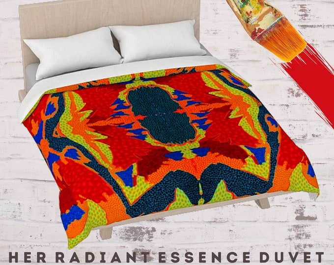 King Duvet Cover, Queen Size Duvet, Boho Bedding, Bohemian Duvet, Abstract Bed Cover, Bed Decor, New Bedding, Contemporary Duvet, Art Duvet