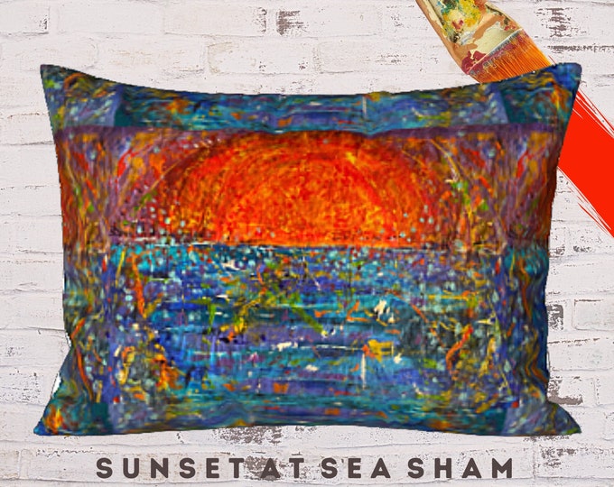 Standard Size Sham, King Pillow Sham, Abstract Art Sham, Designer Sham, Colorful Sham, Printed Pillow Sham, Luxury Bedding, Boho Pillow Case