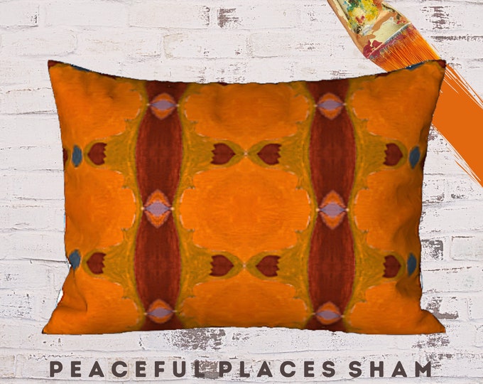 Boho Pillow Sham, King Pillow Cover, Standard Size Sham, Designer Sham, Bohemian Sham, Abstract Art Sham, Colorful Pillow, Luxury Bedding