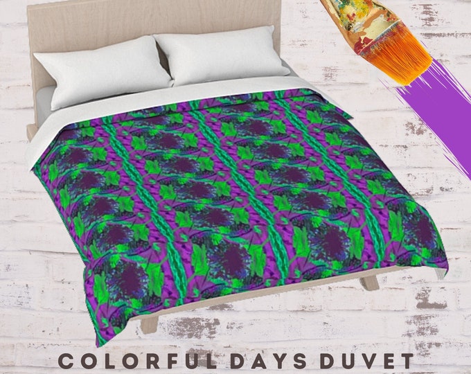 Queen Duvet, King Size Bedding, Artistic Duvet Cover, Abstract Art Duvet, Colorful Bedding, Boho Bed Cover, Luxury Bedding, Unique Bed Decor