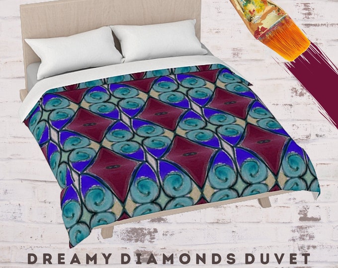 Abstract Art Duvet, King Size Duvet, Queen Duvet Cover, Luxury Bedding, Boho Bedding, Designer Bedding, Modern Duvet, Colorful Bed Cover