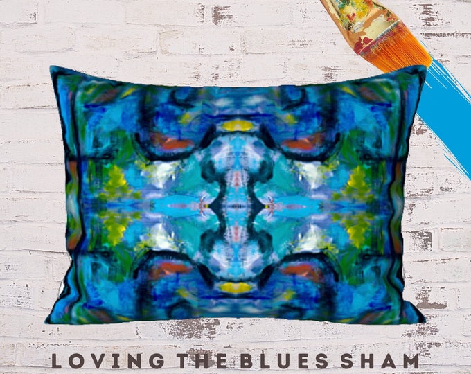 Standard Pillow Sham, King Size Sham, Abstract Art Sham, New Bedding, Designer Pillow, Colorful Sham, Printed Pillow Case, Pillow Cover