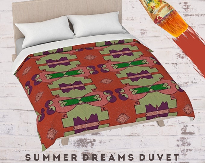 King Size Duvet, Queen Bedding, Modern Duvet, Abstract Art Duvet, Colorful Duvet, Unique Bedding, Boho Bedding, Designer Bedding, Full Duvet