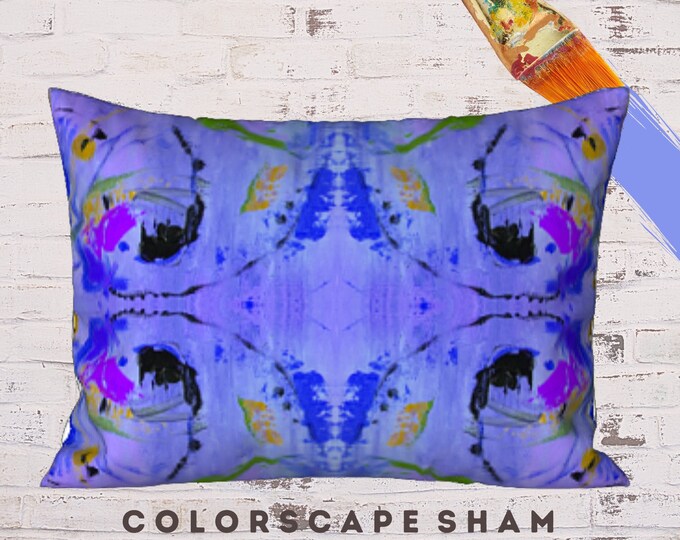 Standard Pillow Sham, King Size Sham, Abstract Art Sham, Designer Pillow, Colorful Sham, Printed Pillow Case, Unique Bedding, Pillow Cover