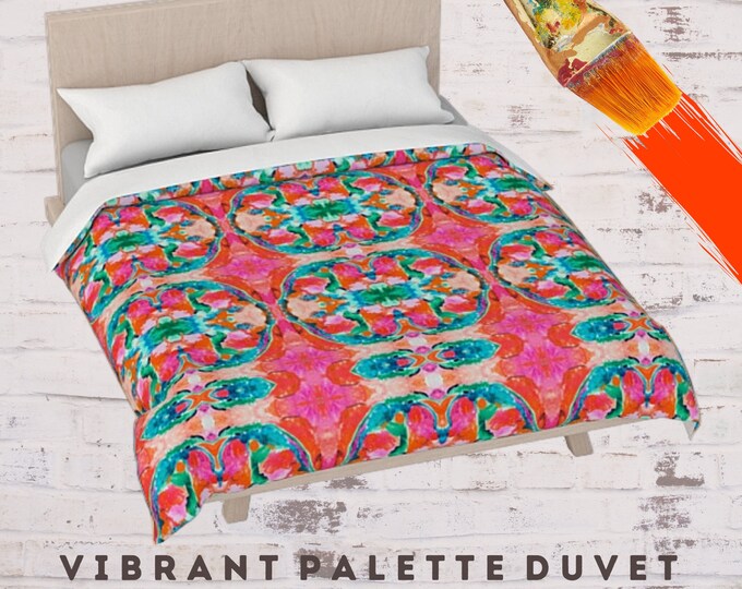 Abstract Art Bedding, King Size Duvet, Queen Bedding, Modern Duvet, Designer Bedding, Boho Duvet Cover, Full Bed Cover, Bohemian Duvet