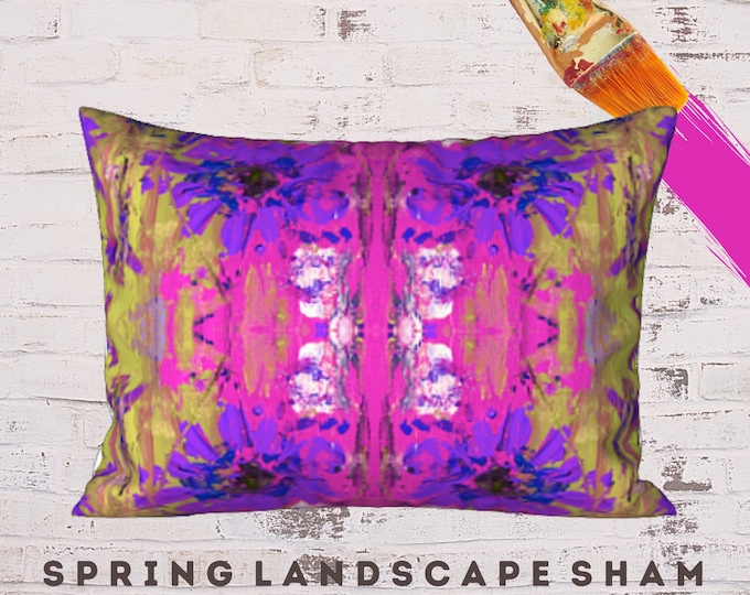 King Pillow Sham, Standard Size Sham, Modern Pillow Cover, Boho Bedding, Abstract Art Sham, Designer Pillow, New Bedding, Unique Bed Decor