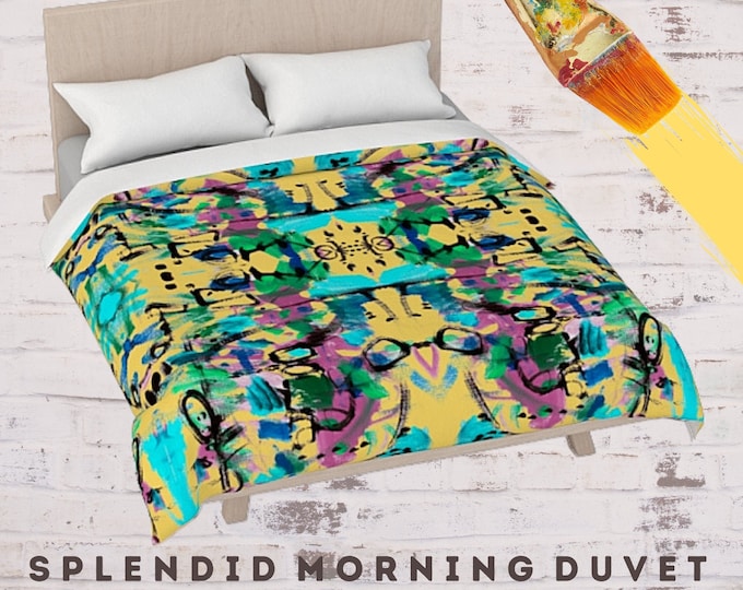 King Size Bedding, Abstract Art Duvet, Queen Bedding, Designer Duvet, Boho Bedding, Bed Decor, Colorful Duvet, Modern Duvet, New Bedding