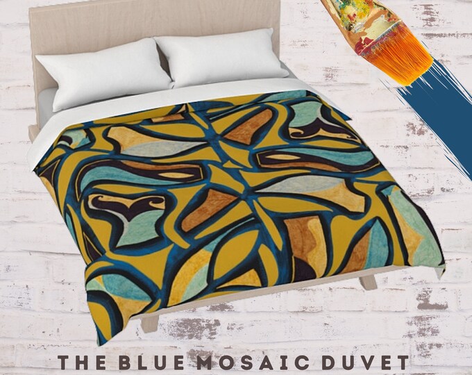 Boho Duvet Cover, King Bedding, Queen Bedding, Bohemian Duvet, Abstract Duvet, Bed Decor, Boho Bedding, Modern Bedding, Art Duvet