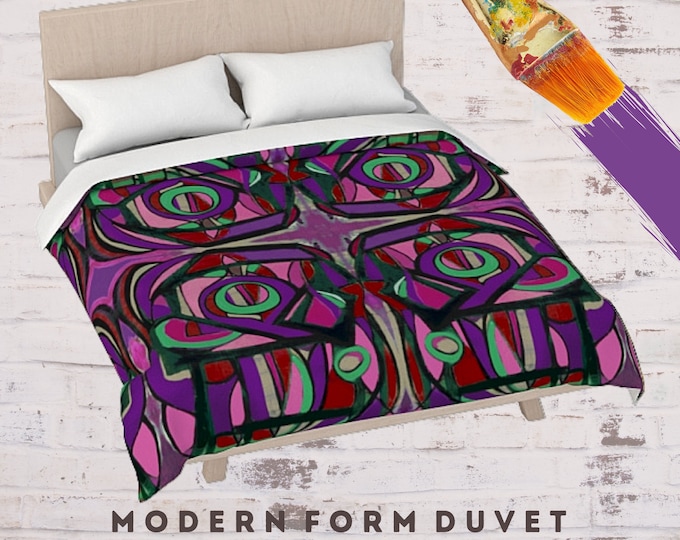 King Size Duvet, Queen Bedding, Duvet Cover, Boho Duvet, Abstract Duvet, Art Duvet, Home Decor, Colorful Duvet, Full Duvet, Modern Bedding
