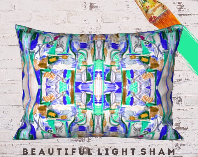 Standard Pillow Sham, King Size Sham, Designer Bedding, Abstract Art Sham, Boho Pillow Cover, Bohemian Sham, Modern Sham, New Bedding