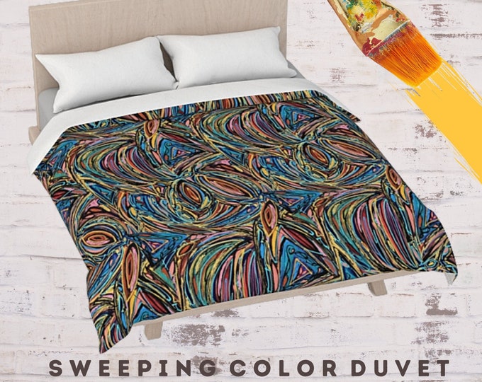 King Size Bedding, Queen Duvet Cover, Boho Bedding, Abstract Art Duvet, Designer Duvet, Bed Cover, Colorful Duvet, New Bedding, Luxury Duvet