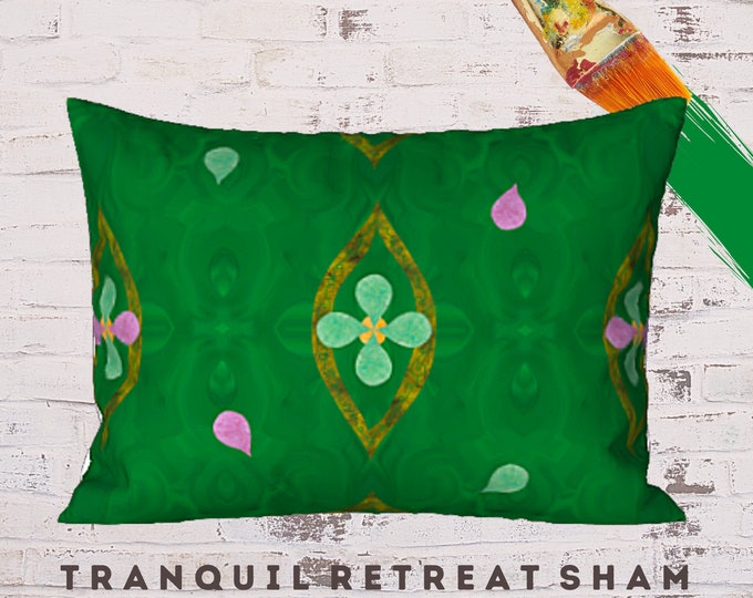 Standard Sham, King Size Sham, Abstract Art Sham, Boho Pillow Cover, Designer Sham, Modern Bedding, Flower Sham, Colorful Pillow, Bed Decor