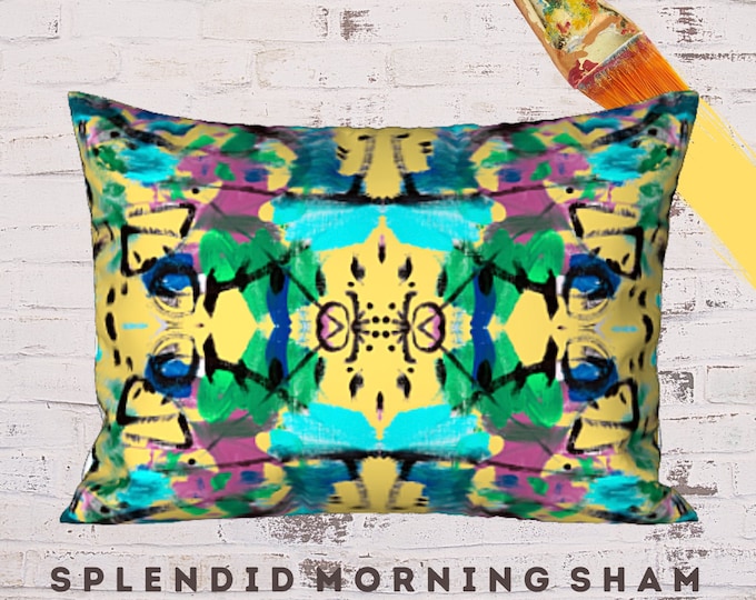King Sham, Standard Size Sham, Designer Sham, Colorful Sham, Boho Pillow Cover, Bohemian Sham, Art Sham, Modern Bedding, Unique Bedding