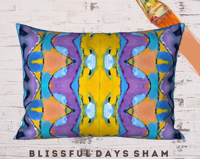 King Pillow Sham, Standard Size Sham, Boho Bedding, Abstract Art Sham, Designer Sham, New Bedding, Modern Pillow Cover, Unique Bed Decor