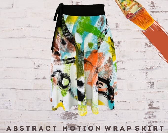 Skirt for Women, Wrap Skirt, Wearable Art, Boho Skirt, Abstract Clothing, Art Wear, Colorful Skirt, Art Clothing, Casual Clothing