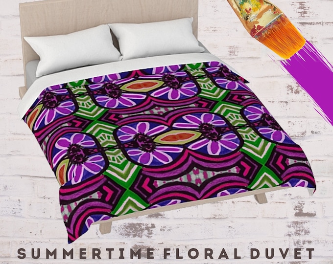 Queen Size Duvet, King Bedding, Designer Duvet, Abstract Art Duvet, Colorful Duvet, Boho Bed Cover, Decorative Bedding, Unique Bed Decor