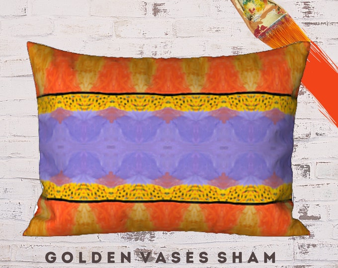 Standard Pillow Sham, King Size Sham, Abstract Art Sham, New Bedding, Designer Pillow, Colorful Sham, Contemporary Bedding, Boho Sham