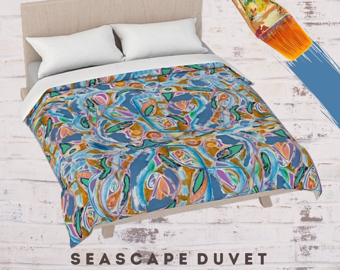 King Size Duvet, Queen Duvet Cover, Boho Bedding, Abstract Art Duvet, Luxury Bedding, Designer Bedding, Colorful Duvet, Bed Decor
