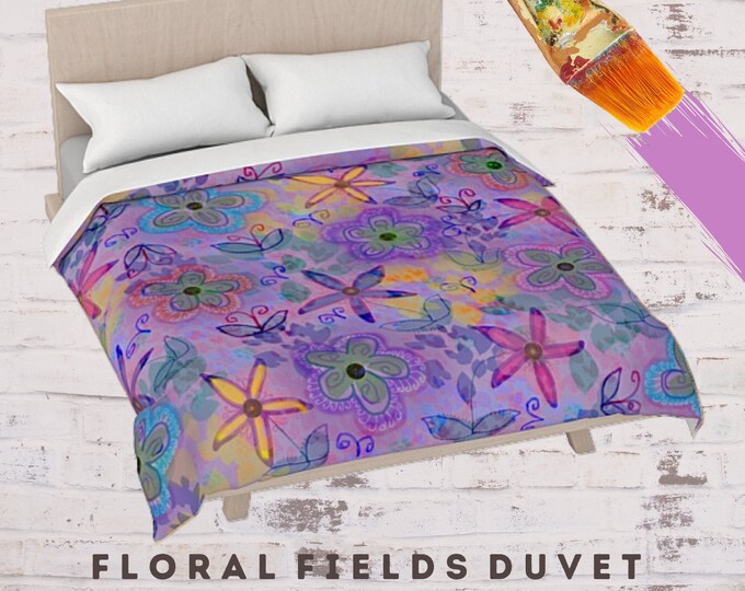 Boho Bedding, Floral Bedding, King Duvet, Queen Duvet, Full Duvet, Twin Duvet, Bohemian Duvet, Colorful Duvet, Abstract Bedding, Bed Cover