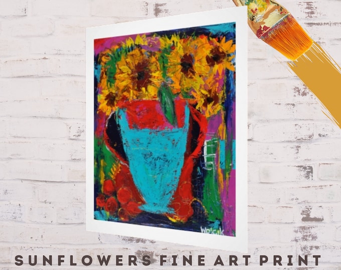 Fine Art Print, Floral Print, Abstract Print, Fine Art Abstract, Abstract Wall Art, Boho Art, Sunflowers Art, Abstract Painting, Floral Art