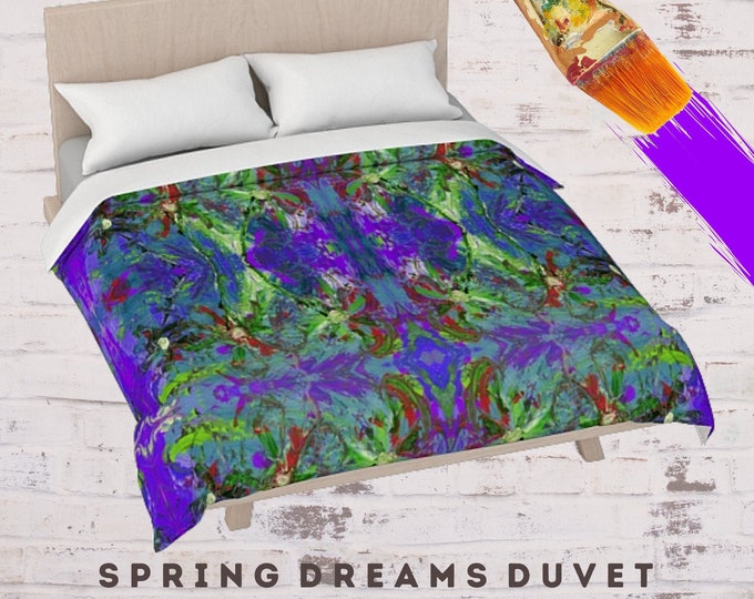 Designer Duvet, King Duvet Cover, Queen Size Duvet, Modern Art Bedding, Colorful Duvet, Boho Bedding, Abstract Bed Cover, Colorful Bed Decor