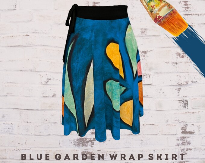 Wrap Skirt, Skirt for Women, Wearable Art, Abstract Clothing, Boho Skirt, Art Wear, Colorful Skirt, Art Clothing, Casual Clothing