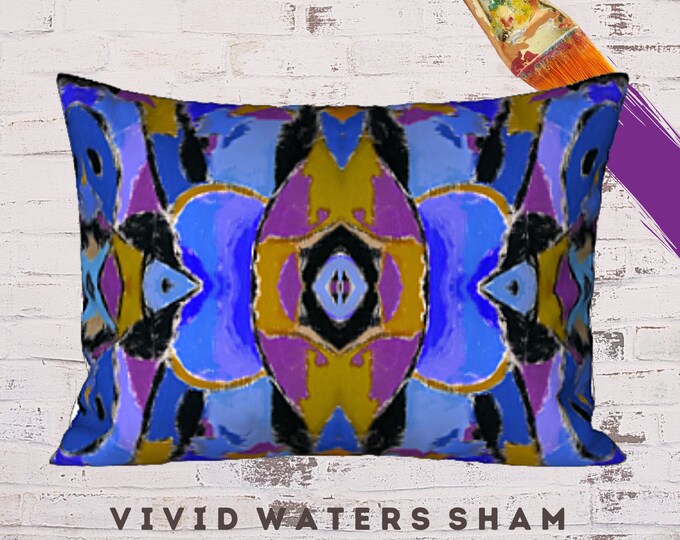 Boho Pillow Sham, King Size Sham, Standard Sham, Designer Sham, Pillow Cover, Bohemian Bedding, Art Sham, Modern Sham, Colorful Pillow