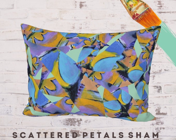 King Pillow Sham, Standard Sham, Pillow Cover, Contemporary Bedding, Boho Sham, Art Sham, New Bedding, Designer Pillow, Colorful Sham