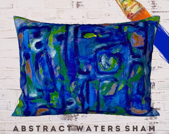 King Pillow Sham, Standard Size Sham, Designer Bedding, Colorful Sham, Abstract Art Sham, Artist Pillow Cover, Luxury Sham, New Bedding